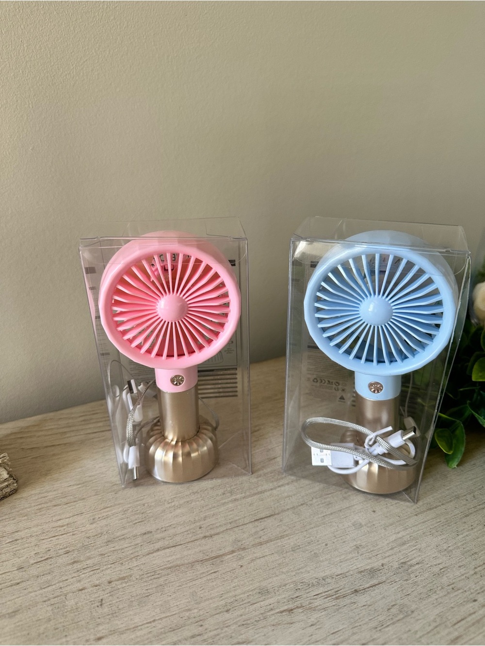 Choose 1 Portable 3 speed Handheld Fan - Pink OR Light Blue